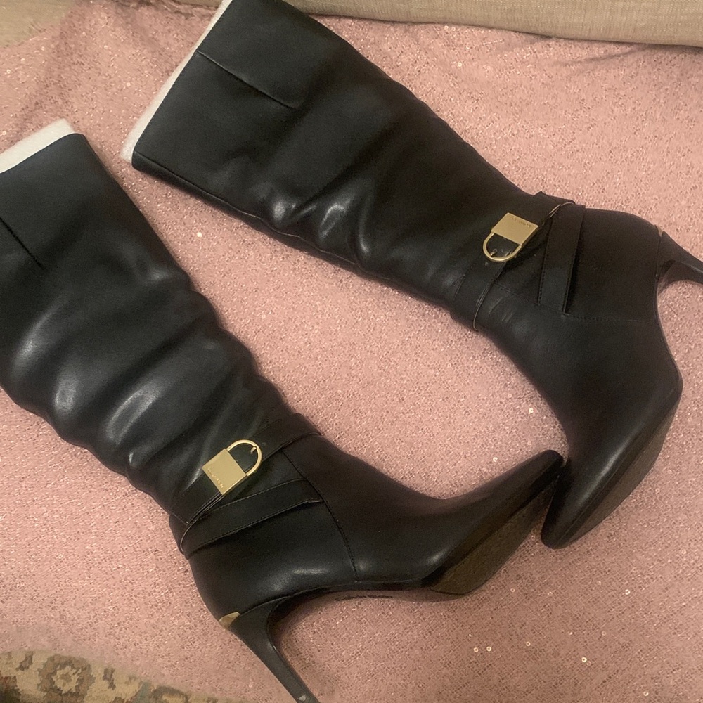 Calvin Klein 3” high heeled leather boots